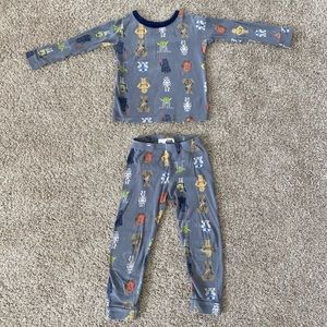 Gap Star Wars toddler boy gray long sleeve and pants pajamas size 3T